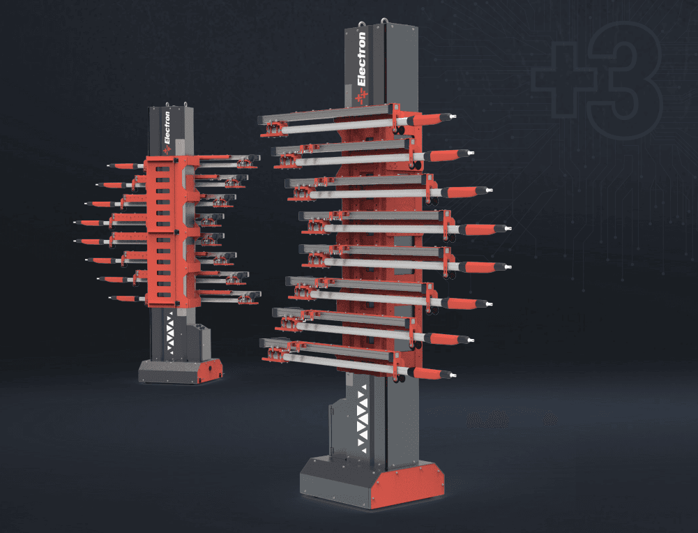Electron E-ROBOT+3 3D vertical-axis painting robot with a wide gun rack
